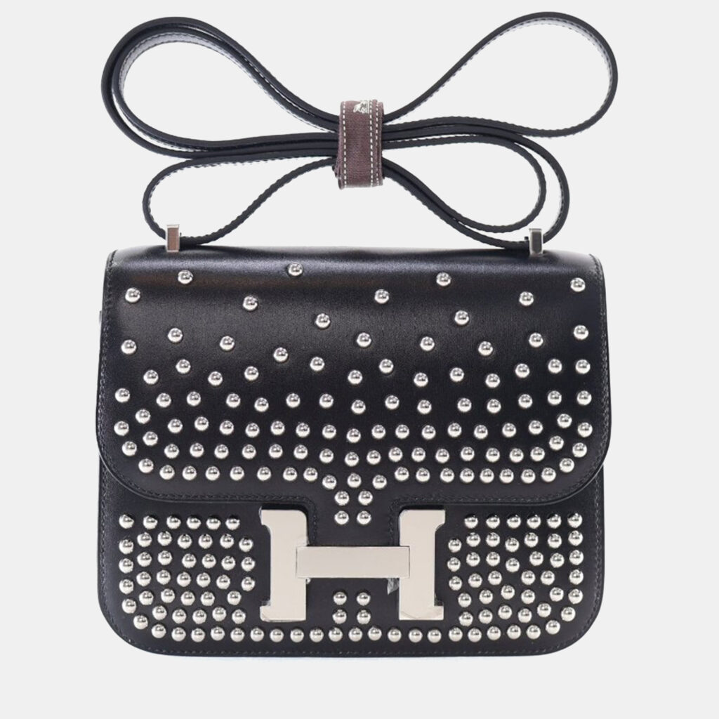 Hermes Noir Box Cloute Mini Constance 18
