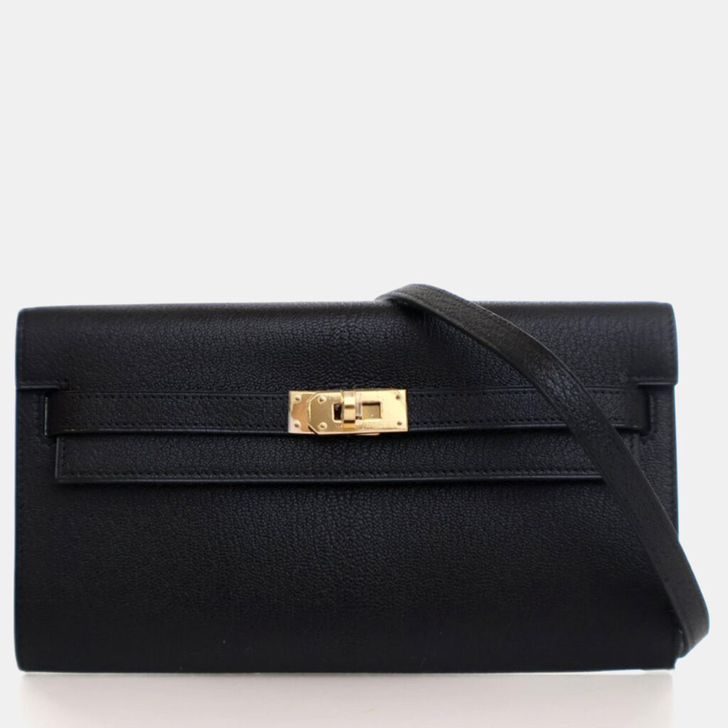 Hermes Noir Chevre Mysore Kelly To Go Wallet