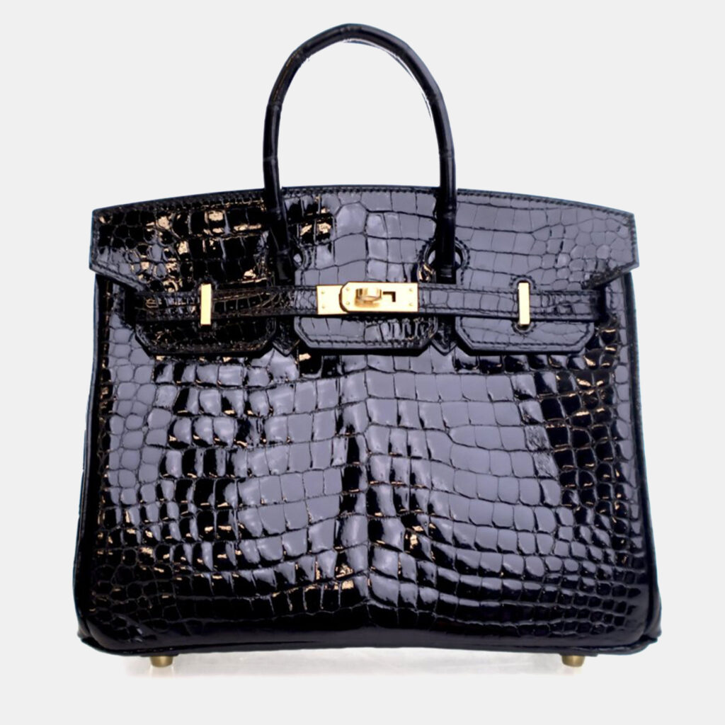 Hermes Noir Porosus Crocodile Birkin 25 Hermes Noir Porosus Crocodile Birkin 25