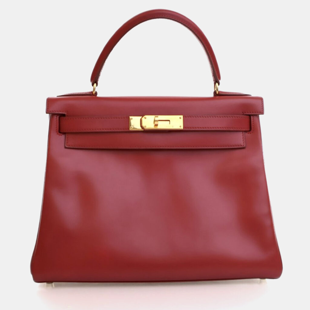 Hermes Vintage Rouge Vif Box Calf Kelly 28 Hermes Vintage Rouge Vif Box Calf Kelly 28