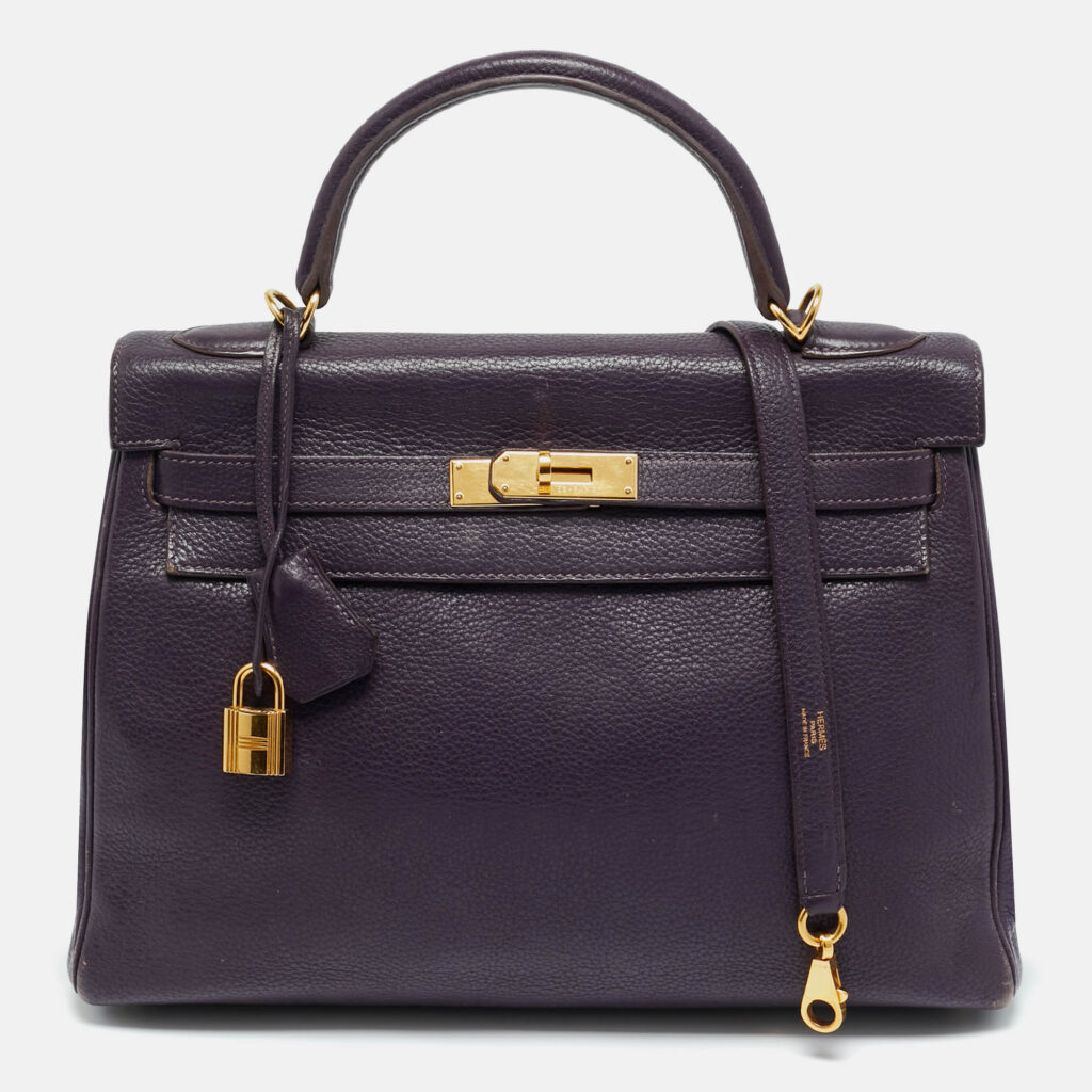 Hermes Kelly Retourne 32 Ultraviolet Togo Leather Gold Finish Bag Hermes Kelly Retourne 32 Ultraviolet Togo Leather Gold Finish Bag