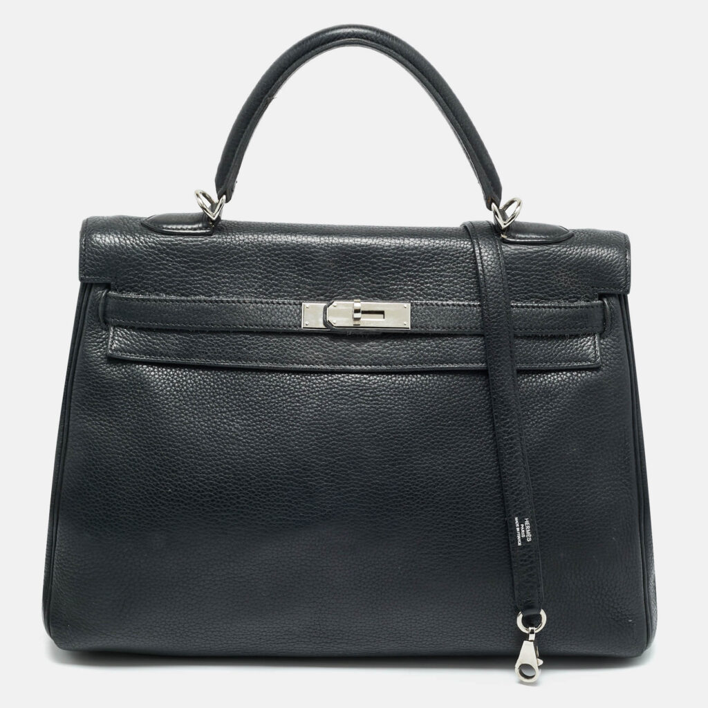 Hermes Palladium Finish Kelly Retourne 35 Black Togo Leather Bag Hermes Palladium Finish Kelly Retourne 35 Black Togo Leather Bag