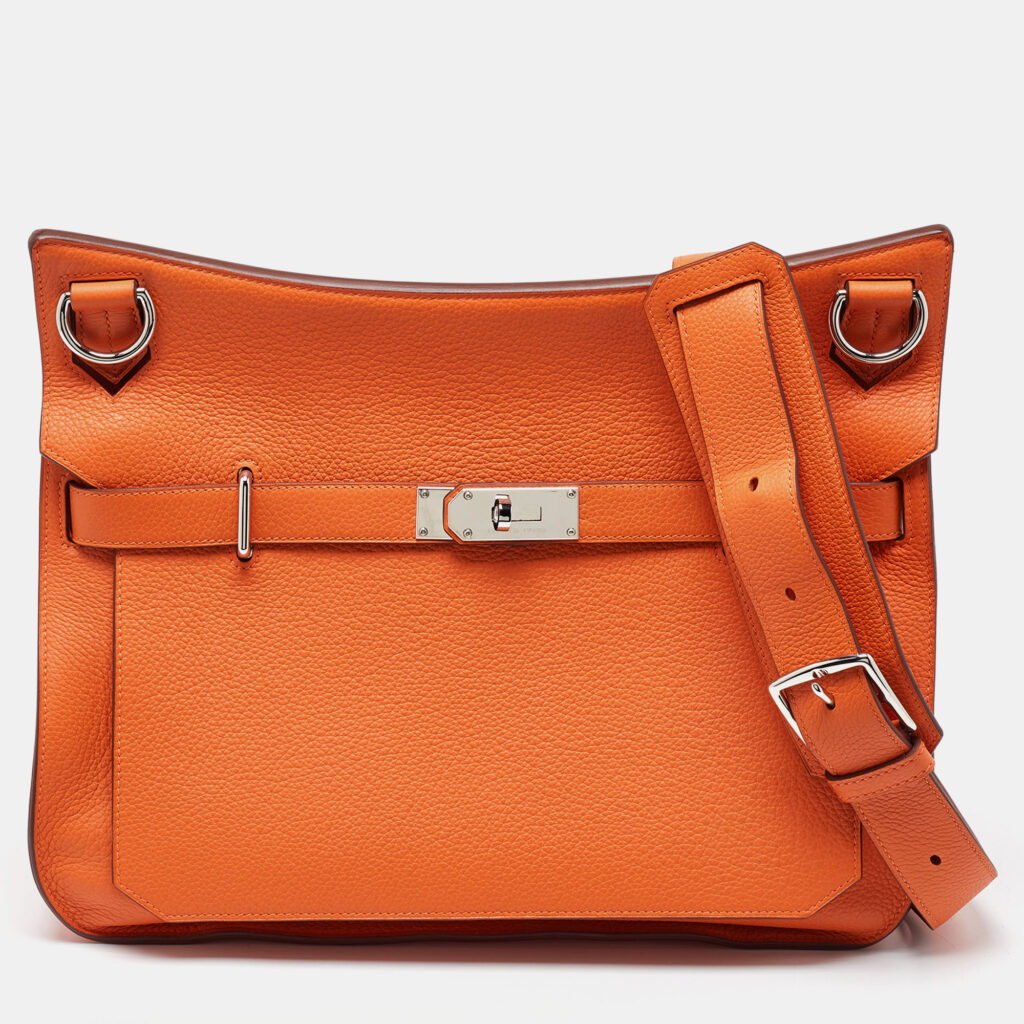 luxury-women-hermes-used-handbags-p942623-022-1.jpg Hermès Orange Togo Leather Palladium Finish Jypsiere 37 Bag