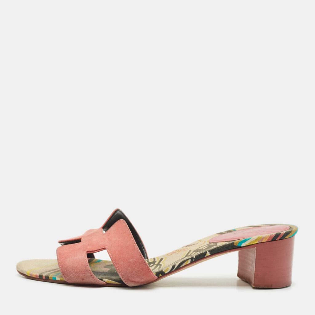 Hermes Pink Suede Oasis Slide Sandals Size 39 Hermes Pink Suede Oasis Slide Sandals Size 39