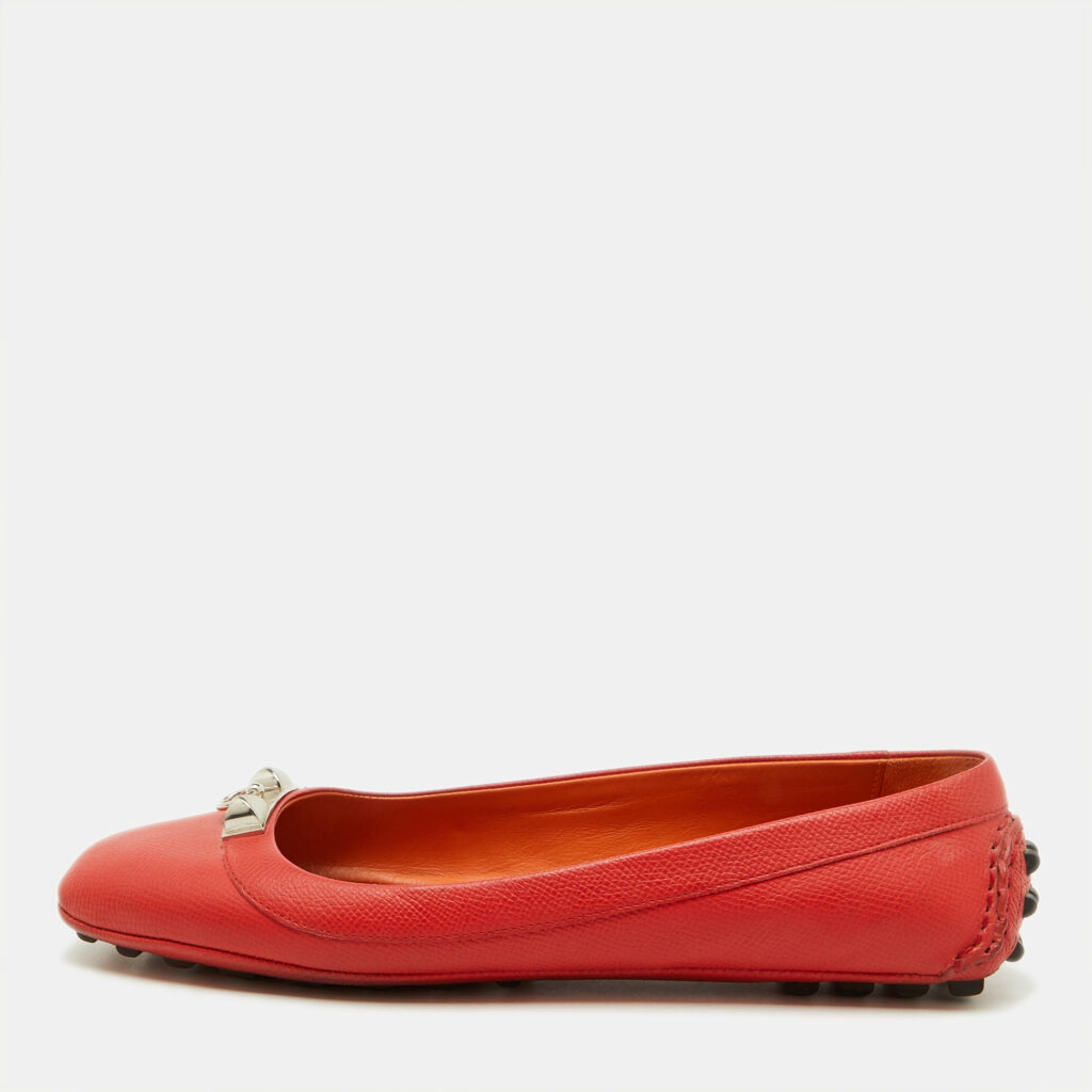 Hermes Orange Leather Liberty Ballet Flats Size 37 Hermes Orange Leather Liberty Ballet Flats Size 37