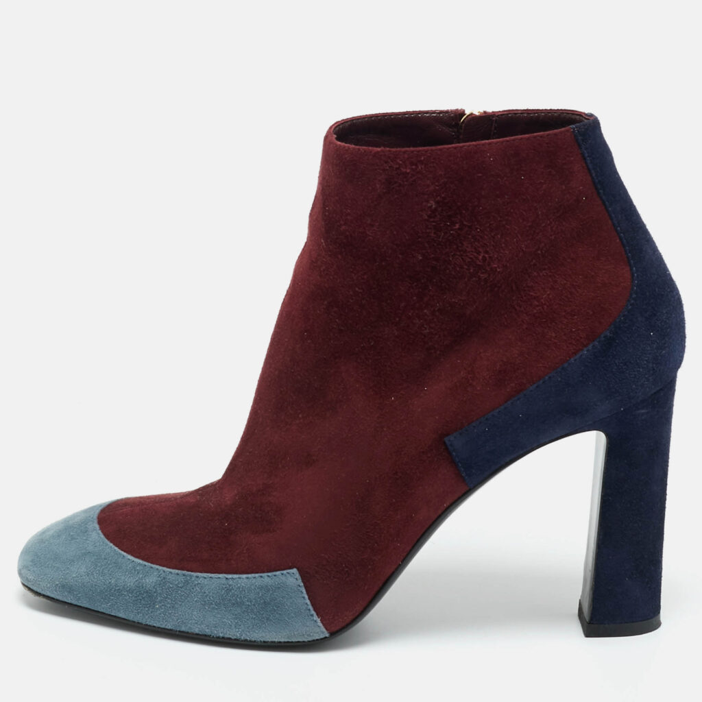 Hermes Tricolor Suede Ankle Length Boots Size 39 Hermes Tricolor Suede Ankle Length Boots Size 39