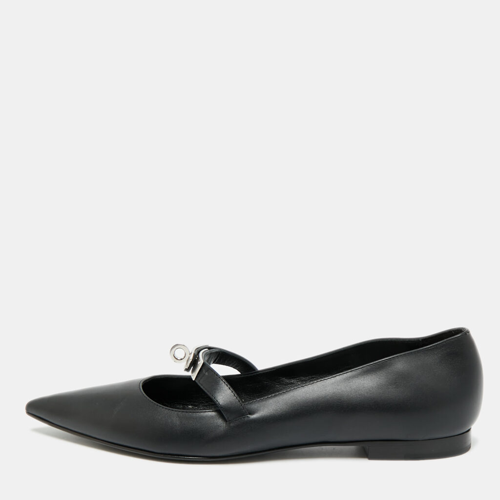 Hermes Kelly Size 37.5 Black Leather Ballet Flats Hermes Kelly Size 37.5 Black Leather Ballet Flats