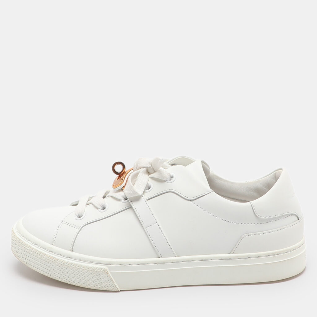 Hermes Day Size 36.5 White Leather Low Top Sneakers Hermes Day Size 36.5 White Leather Low Top Sneakers