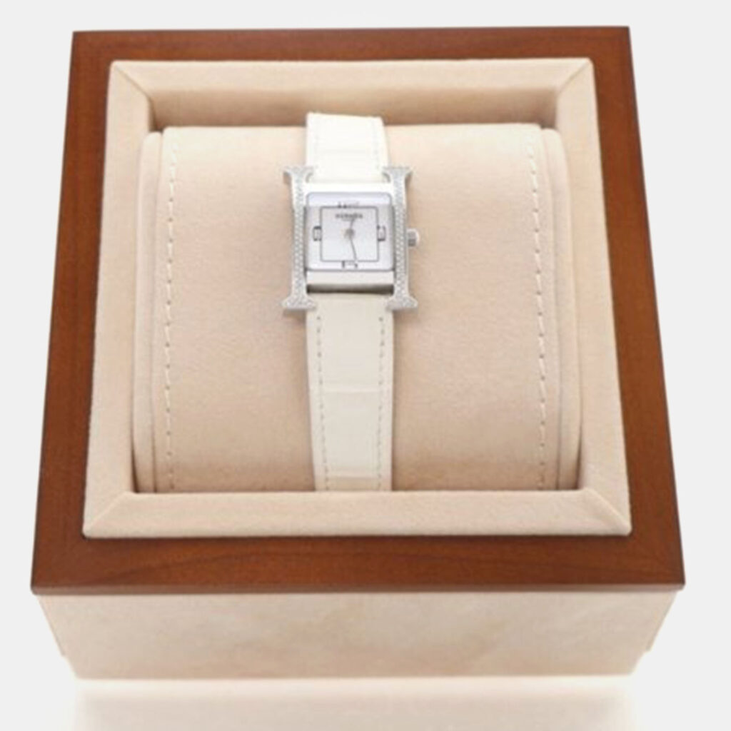Hermes Heure H Quartz White Stainless Steel Women's Wristwatch 21 mm Hermes Heure H Quartz White Stainless Steel Women's Wristwatch 21 mm