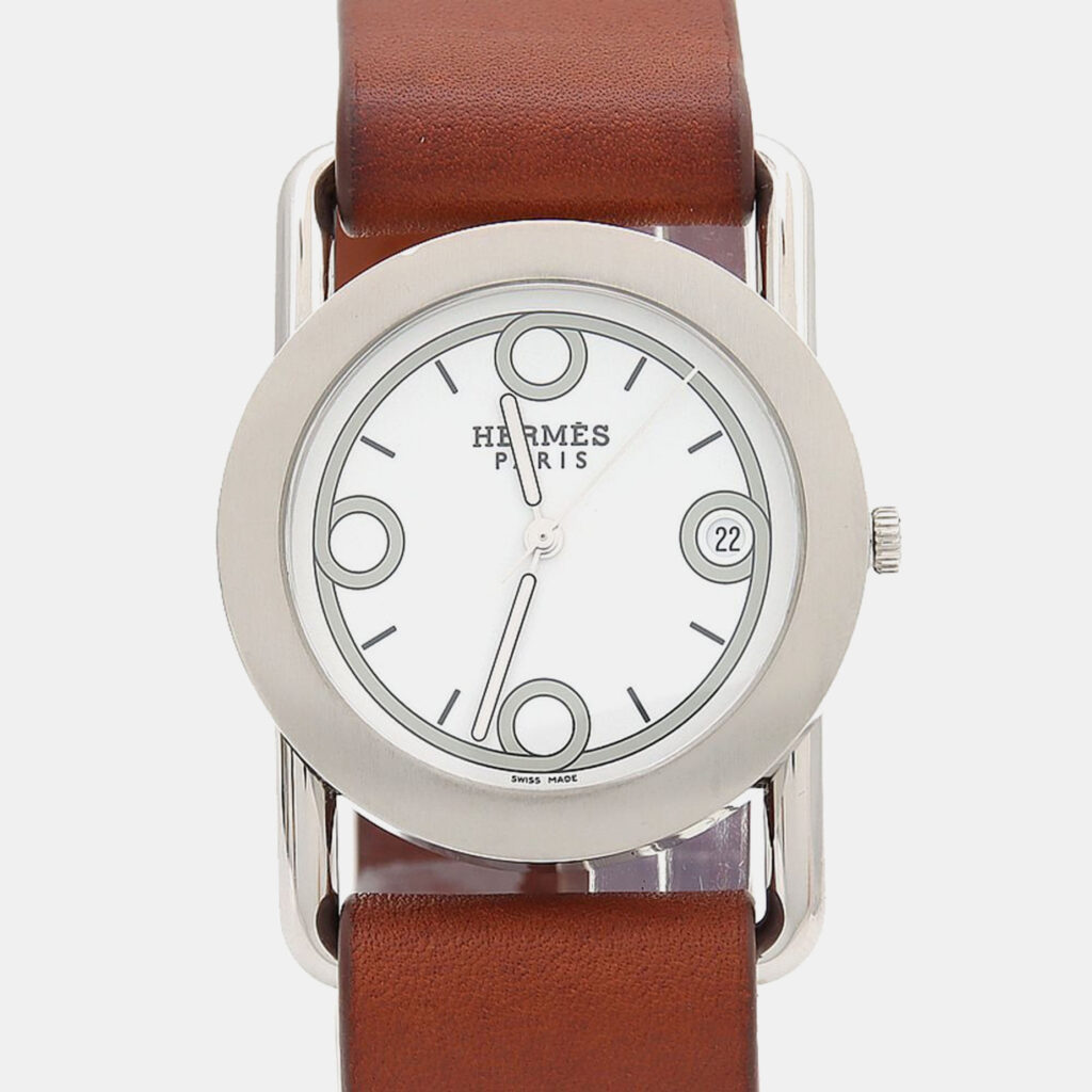 Hermes Barenia BR1.710 Quartz White Stainless Steel Women's Wristwatch 37 mm Hermes Barenia BR1.710 Quartz White Stainless Steel Women's Wristwatch 37 mm
