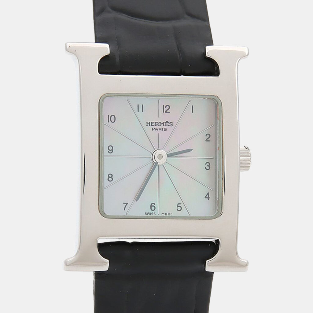 Hermes Heure H HH1.210 Quartz Mother of Pearl Stainless Steel Womens Wristwatch 21 mm Hermes Heure H HH1.210 Quartz Mother of Pearl Stainless Steel Womens Wristwatch 21 mm