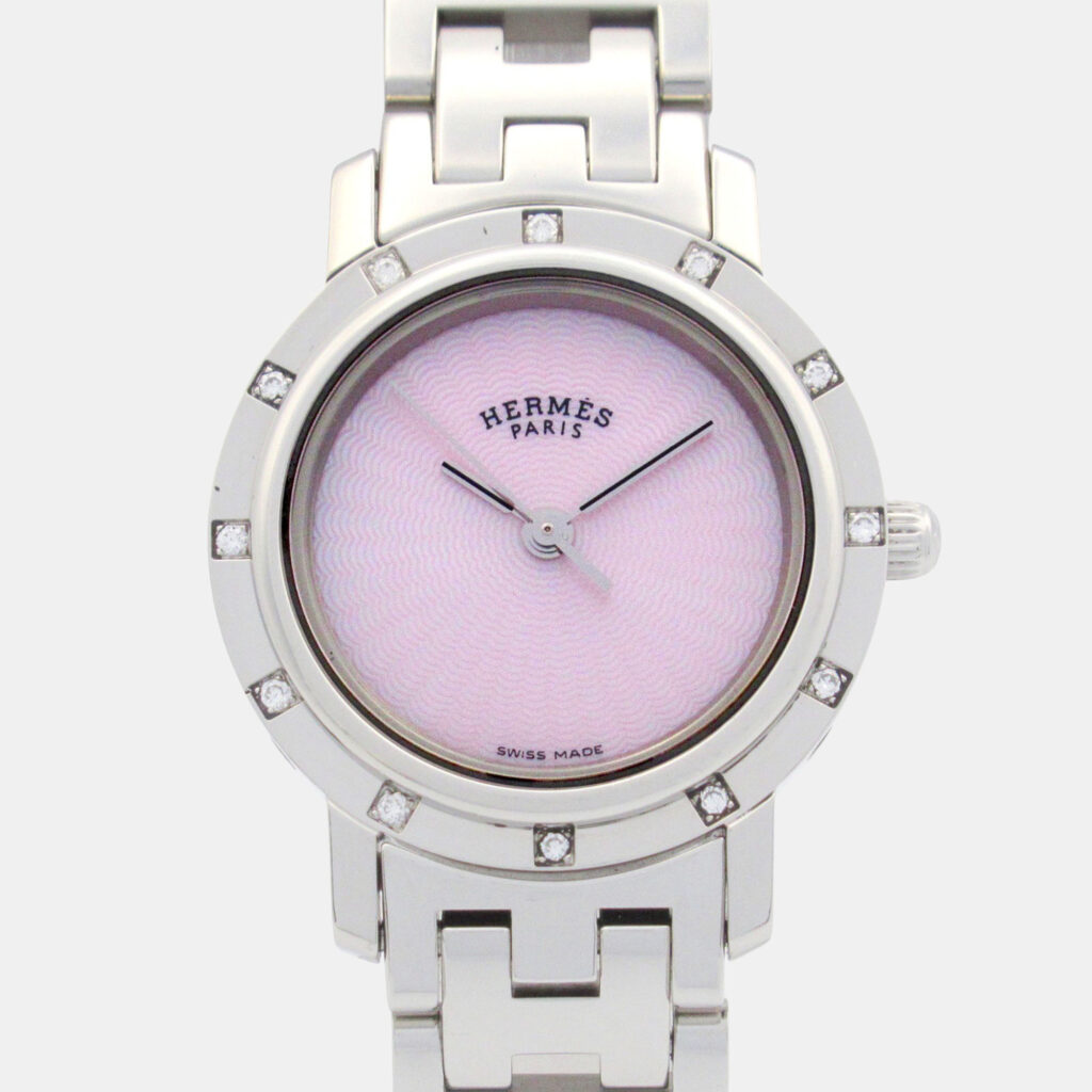 Hermes Clipper CL4.230 Quartz Pink Stainless Steel Women's Wristwatch 24 mm Hermes Clipper CL4.230 Quartz Pink Stainless Steel Women's Wristwatch 24 mm