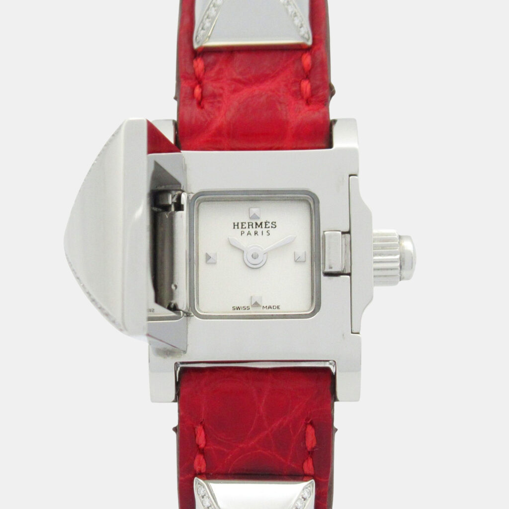Hermes Medor ME2.131 Quartz Silver Stainless Steel Diamond Women's Wristwatch 17 mm Hermes Medor ME2.131 Quartz Silver Stainless Steel Diamond Women's Wristwatch 17 mm