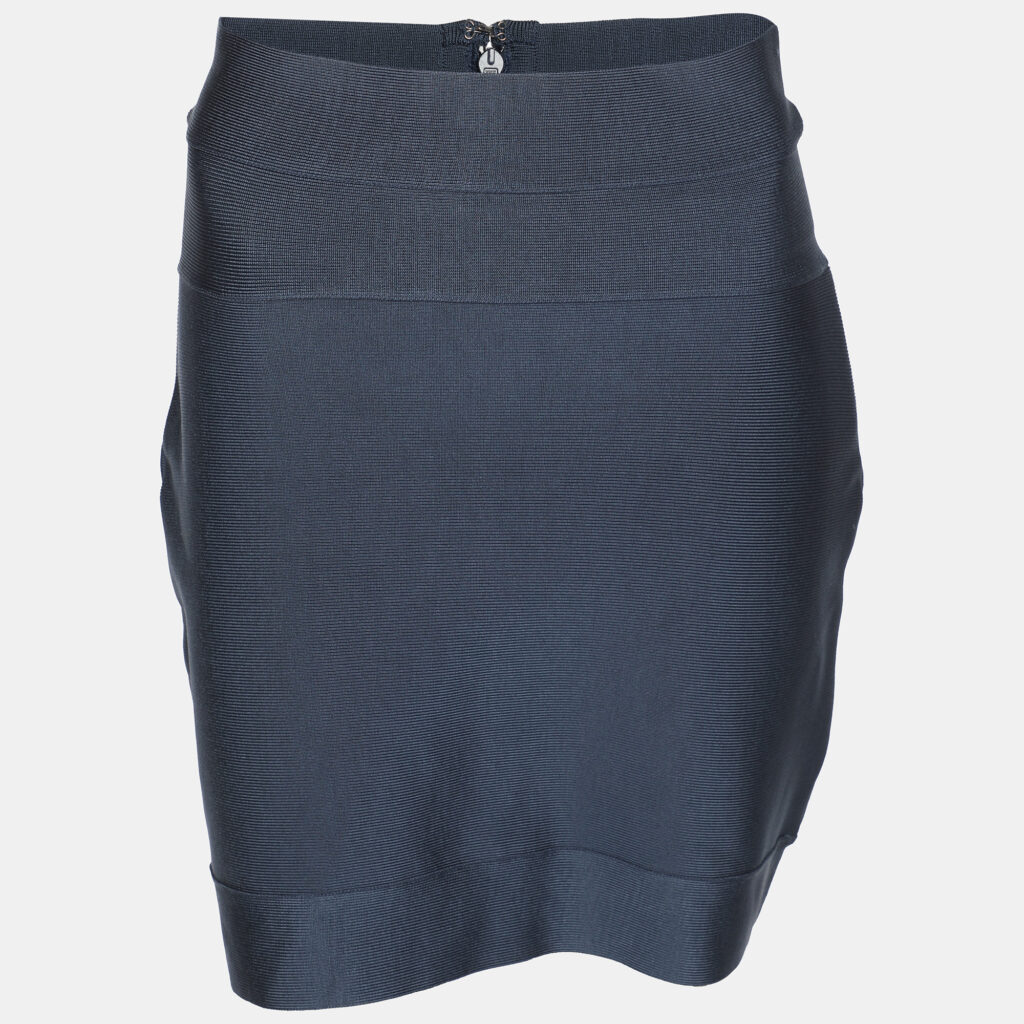 Herve Leger Blue Knit Mini Skirt M Herve Leger Blue Knit Mini Skirt M