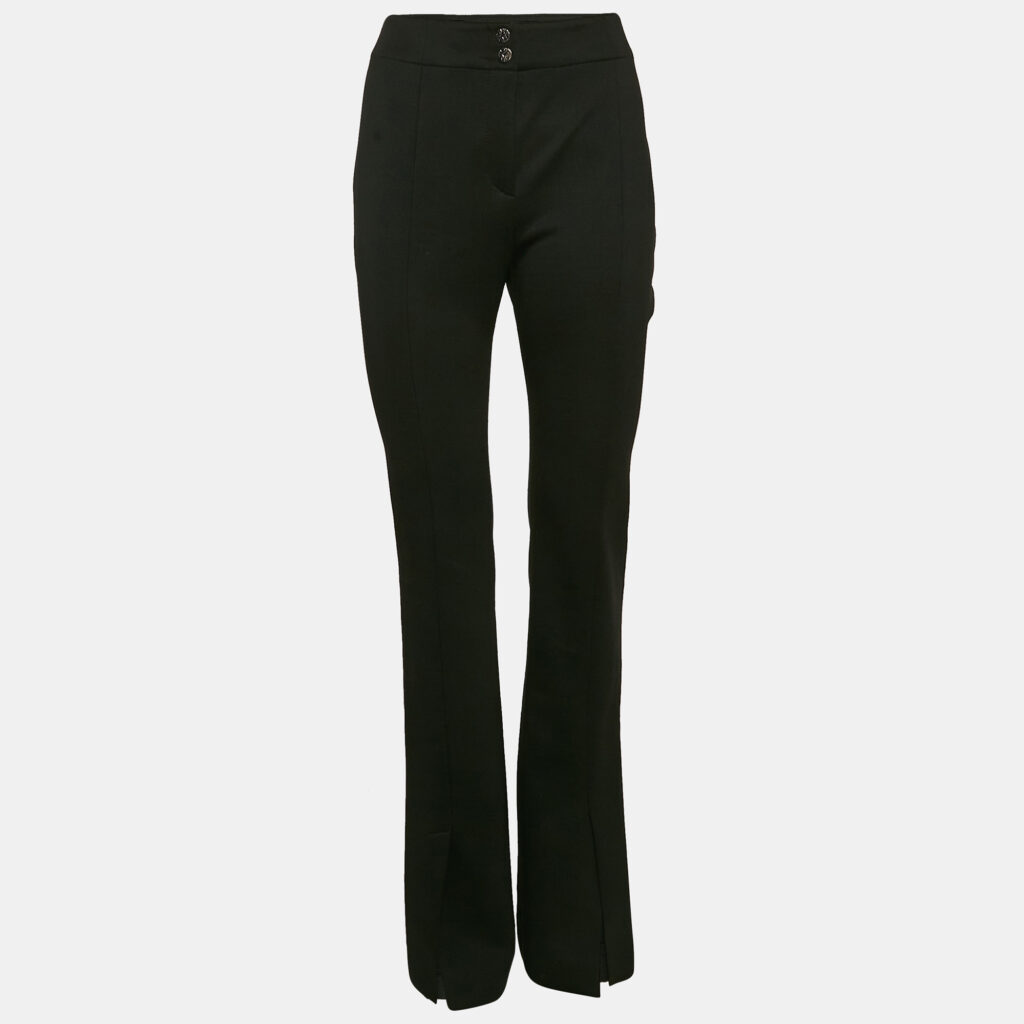 Hugo Boss Black Jersey Wide Leg Slit Detail Trousers S