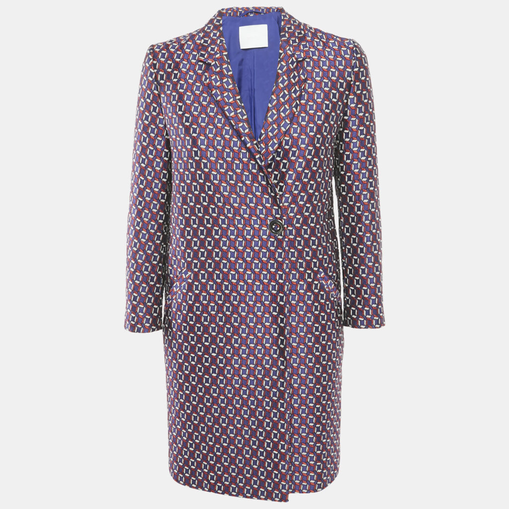 Hugo Boss Purple Jacquard Mid-Length Coat S Hugo Boss Purple Jacquard Mid-Length Coat S
