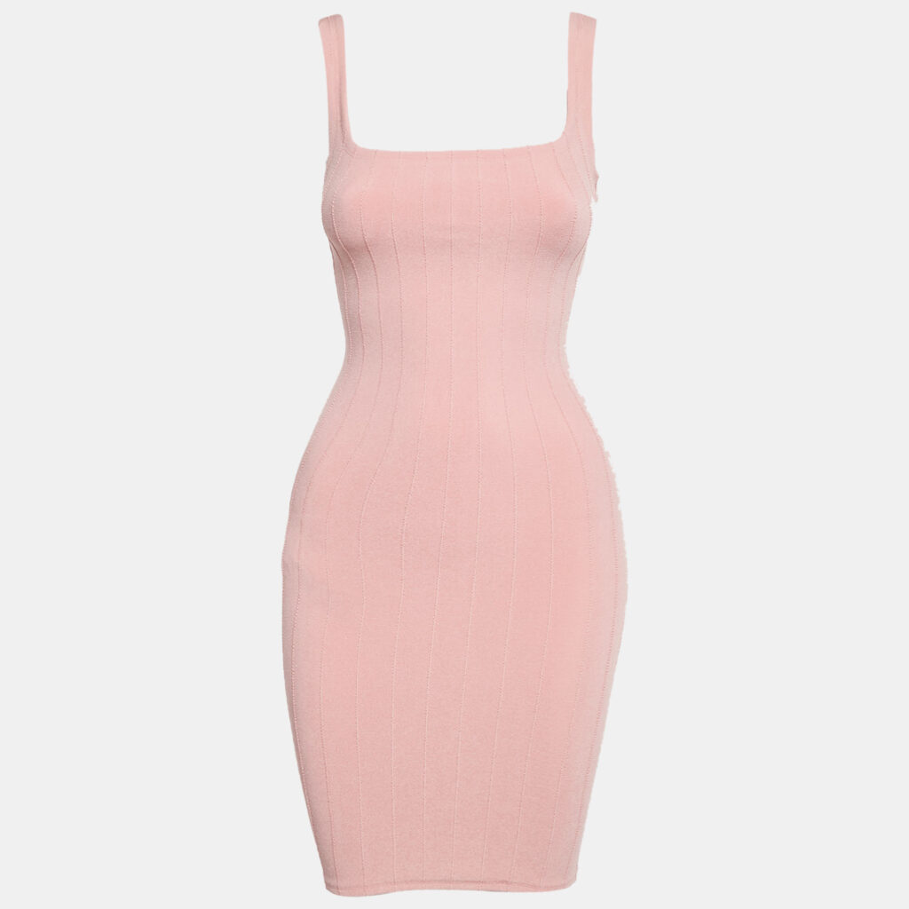 luxury-women-hunzag-used-clothes-p1240846-002-1.jpg Hunza G Pink Stretch Knit Nile Mini Dress One Size