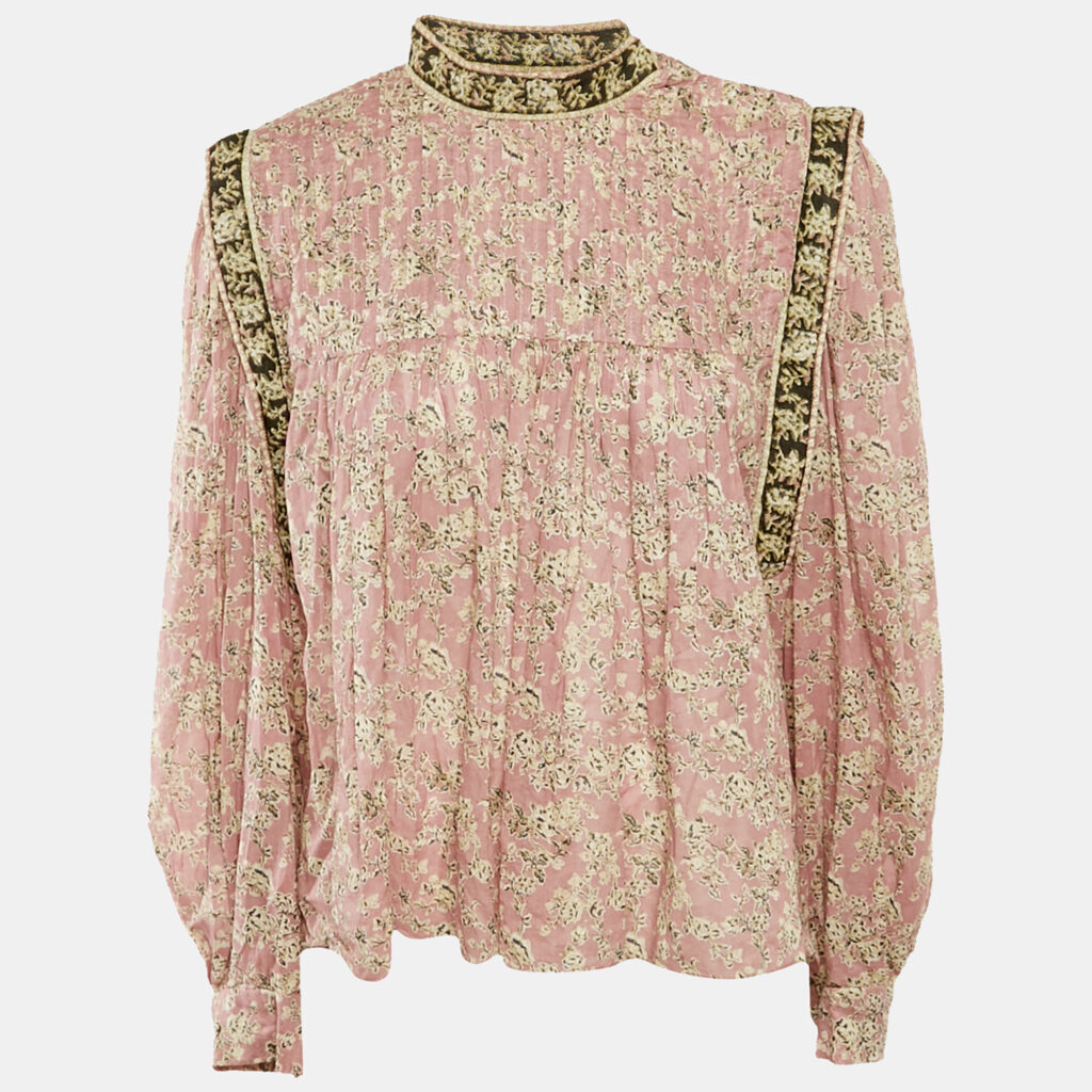 Isabel Marant Etoile Lilac Floral Print Cotton Voile Blouse S Isabel Marant Etoile Lilac Floral Print Cotton Voile Blouse S