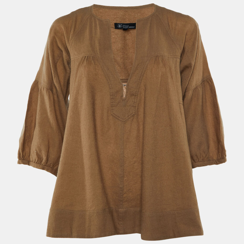 Isabel Marant Etoile Brown Wool Flared Blouse M Isabel Marant Etoile Brown Wool Flared Blouse M
