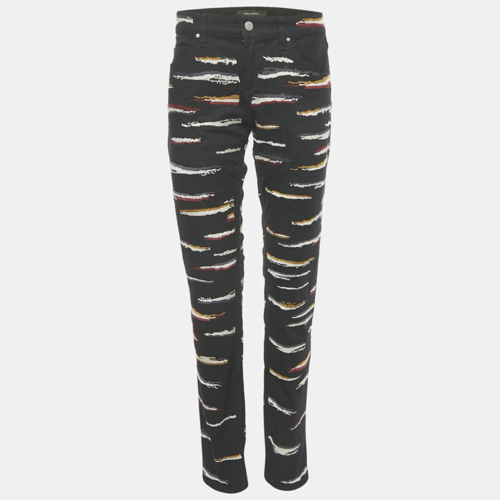 Isabel Marant Etoile Black Embroidered Denim Jeans M Waist 32" Isabel Marant Etoile Black Embroidered Denim Jeans M Waist 32"