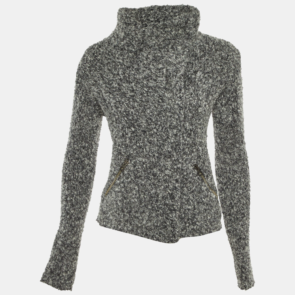 Isabel Marant Etoile Grey Knit Zip Front Jacket S Isabel Marant Etoile Grey Knit Zip Front Jacket S