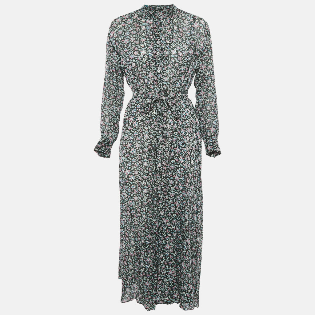 Isabel Marant Étoile Green Printed Crepe Midi Dress Isabel Marant Étoile Green Printed Crepe Midi Dress