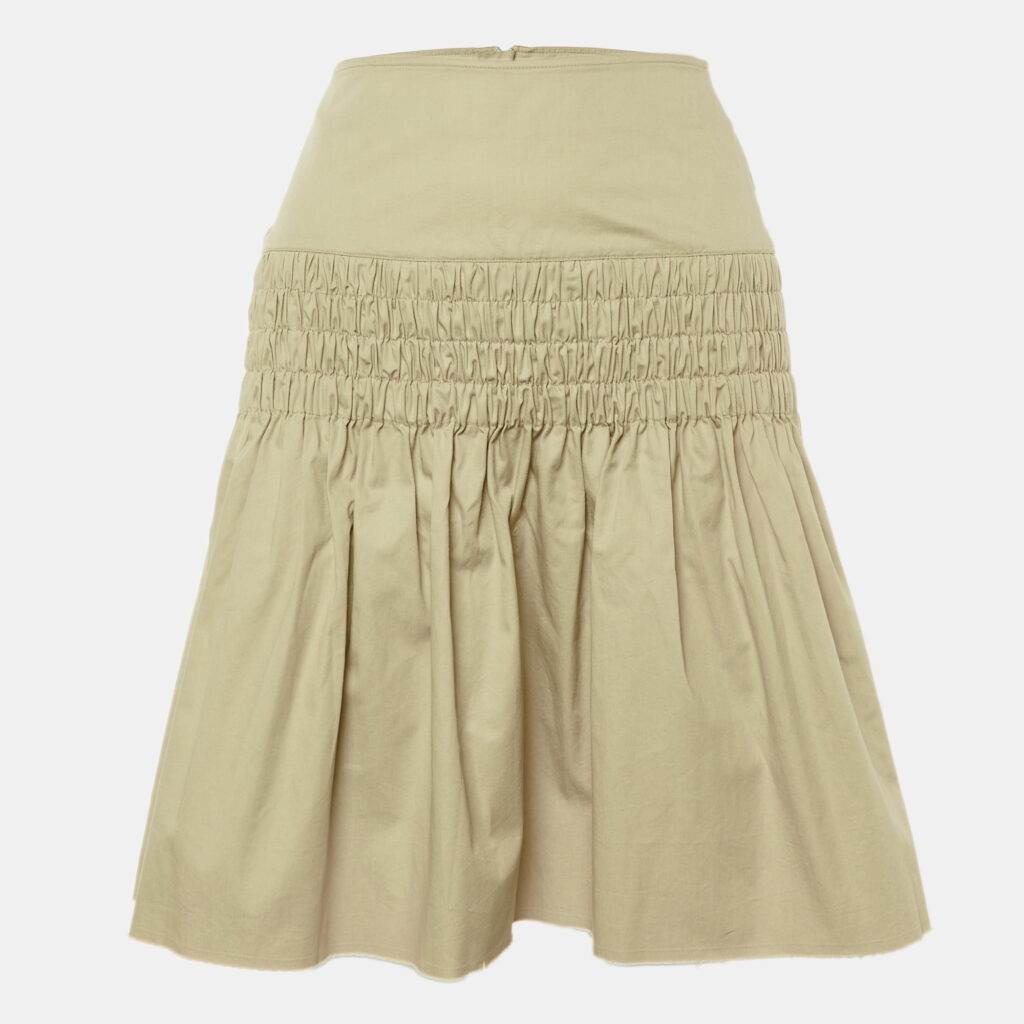 Isabel Marant Étoile Beige Cotton Smocked Skirt S