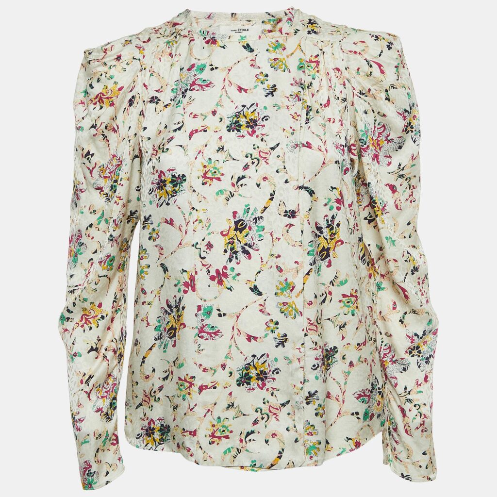 luxury-women-isabel-marant-etoile-used-clothes-p913088-002-1.jpg Isabel Marant Etoile Multicolor Print Crepe Long Sleeve Blouse XS
