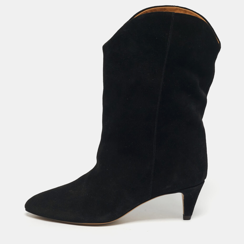 Isabel Marant Black Suede Dernee High Ankle Length Boots Size 36 Isabel Marant Black Suede Dernee High Ankle Length Boots Size 36