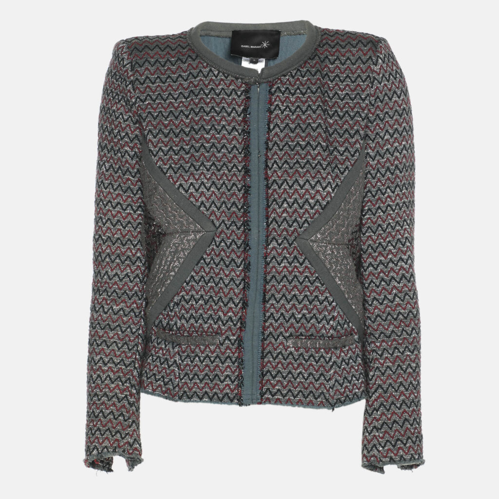 Isabel Marant Multicolored Patterned Lurex Knit Jacket XS Isabel Marant Multicolored Patterned Lurex Knit Jacket XS