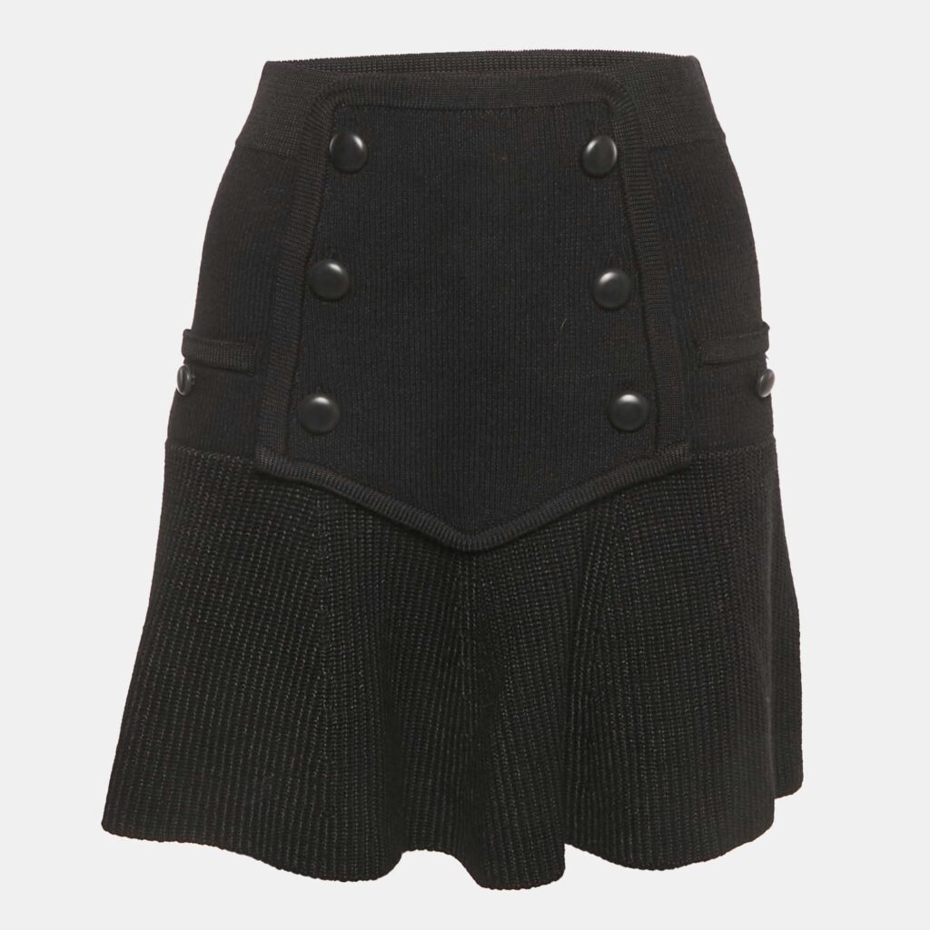 Isabel Marant Black Wool Knit Mini Skirt M Isabel Marant Black Wool Knit Mini Skirt M