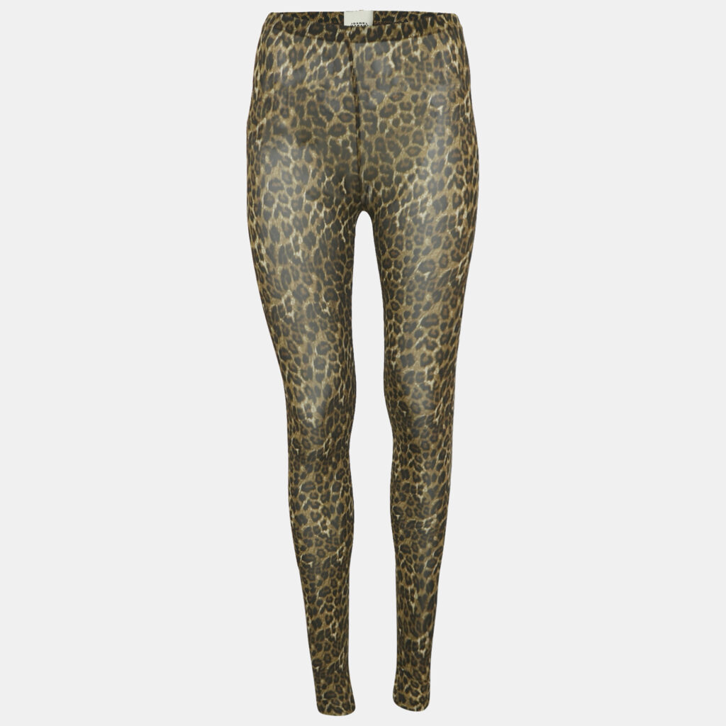 Isabel Marant Brown Animal Print Jersey Joshua Leggings S