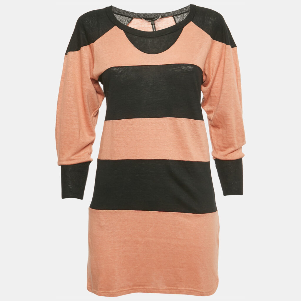 Isabel Marant Orange/Black Striped Knit Top S Isabel Marant Orange/Black Striped Knit Top S