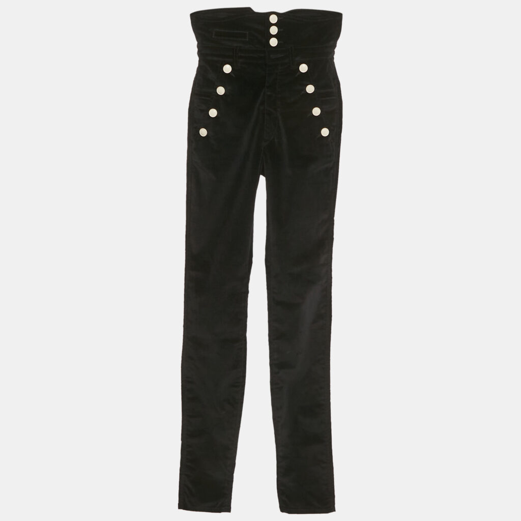 Isabel Marant Black Corduroy High-Waist Pants S Isabel Marant Black Corduroy High-Waist Pants S