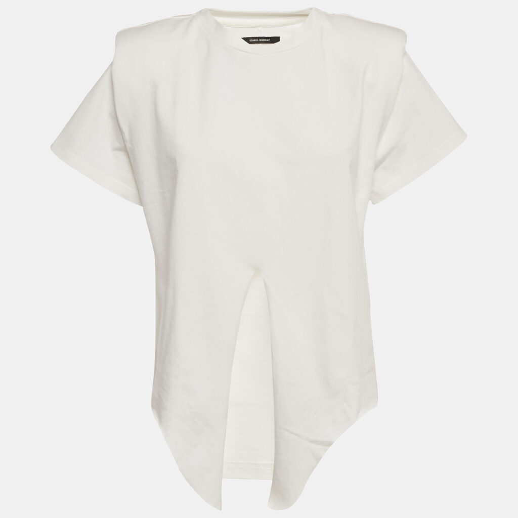 Isabel Marant White Jersey Tie-Up Belita Top S