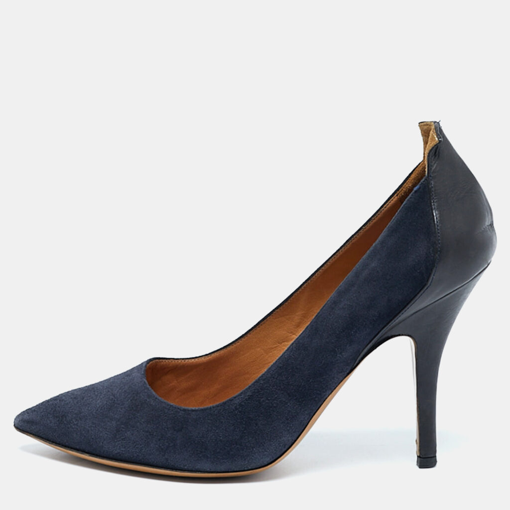 Isabel Marant Navy Blue Suede and Leather Pointed Toe Pumps Size 40 Isabel Marant Navy Blue Suede and Leather Pointed Toe Pumps Size 40