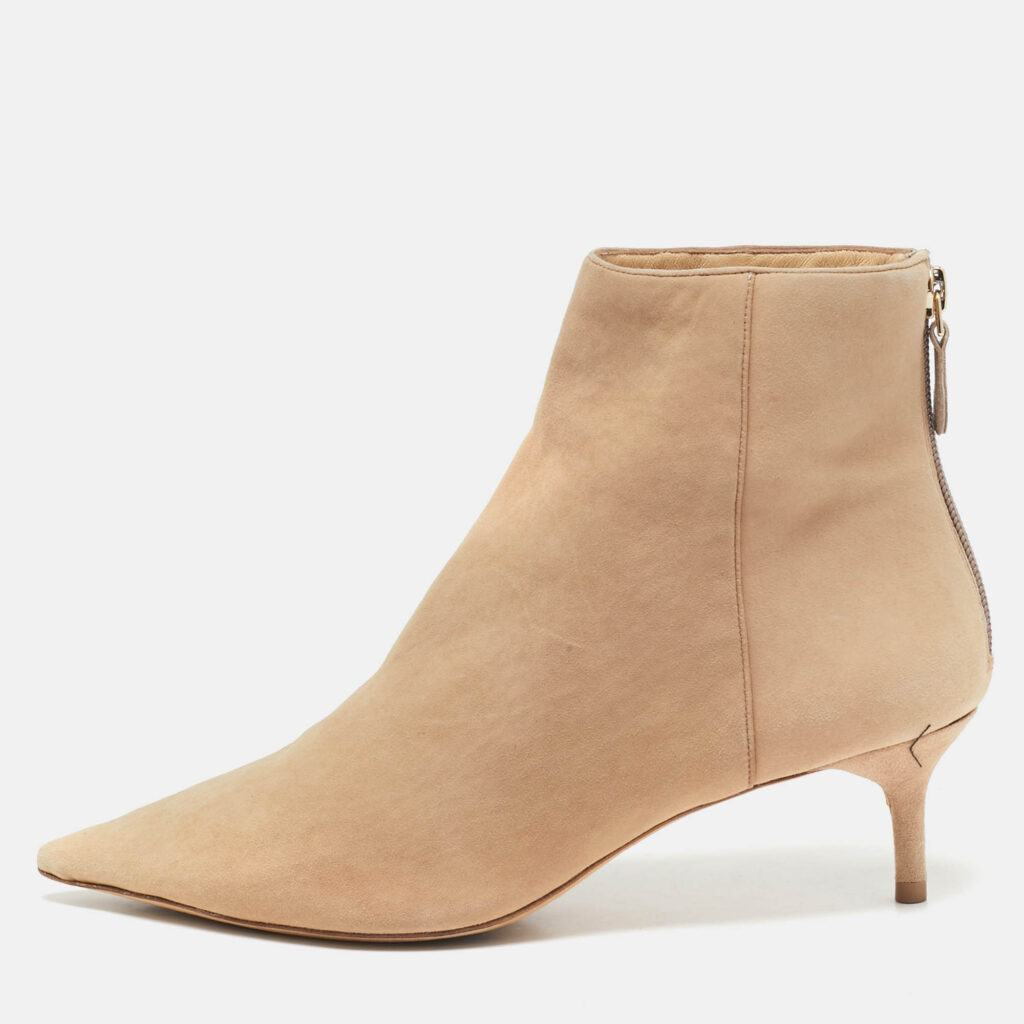 Isabel Marant Beige Suede Ankle Length Boots Size 37