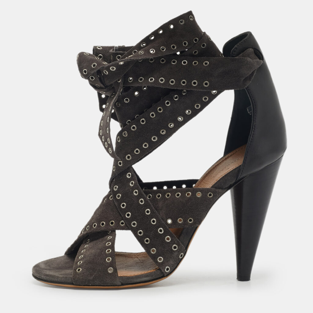 Isabel Marant Two Tone Suede Anaid Crisscross Ankle Wrap Sandals Size 40 Isabel Marant Two Tone Suede Anaid Crisscross Ankle Wrap Sandals Size 40
