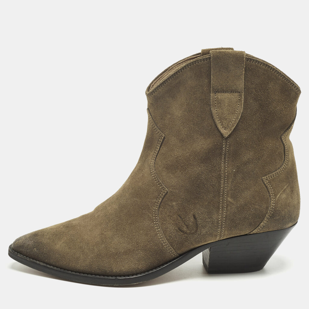 luxury-women-isabel-marant-used-shoes-p1246062-009-1.jpg Isabel Marant Dicker Size 40 Green Suede Ankle Length Boots