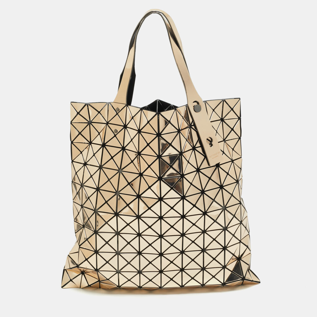 Issey Miyake Gold/Black PVC and Mesh Bao Bao Tote Issey Miyake Gold/Black PVC and Mesh Bao Bao Tote