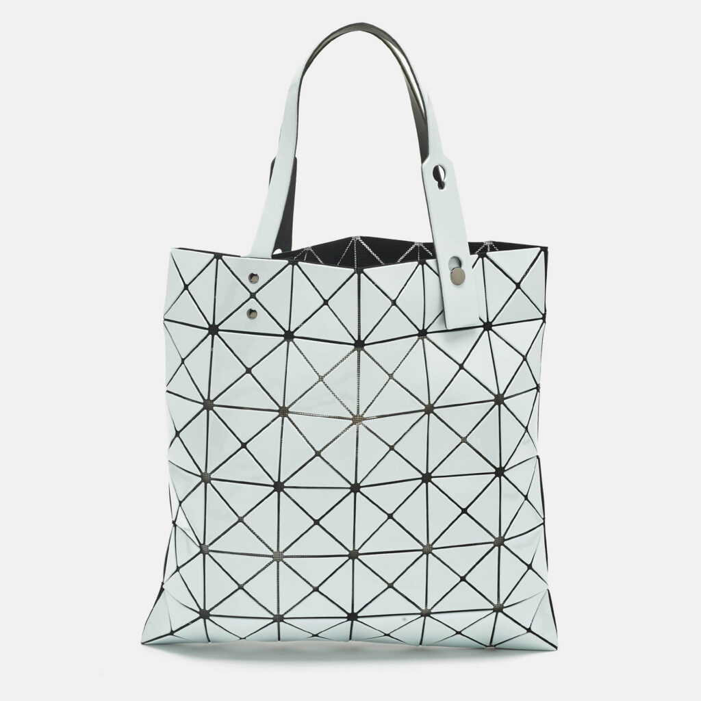 Issey Miyake Light Blue/Green Mesh and PVC Bao Bao Tote Issey Miyake Light Blue/Green Mesh and PVC Bao Bao Tote