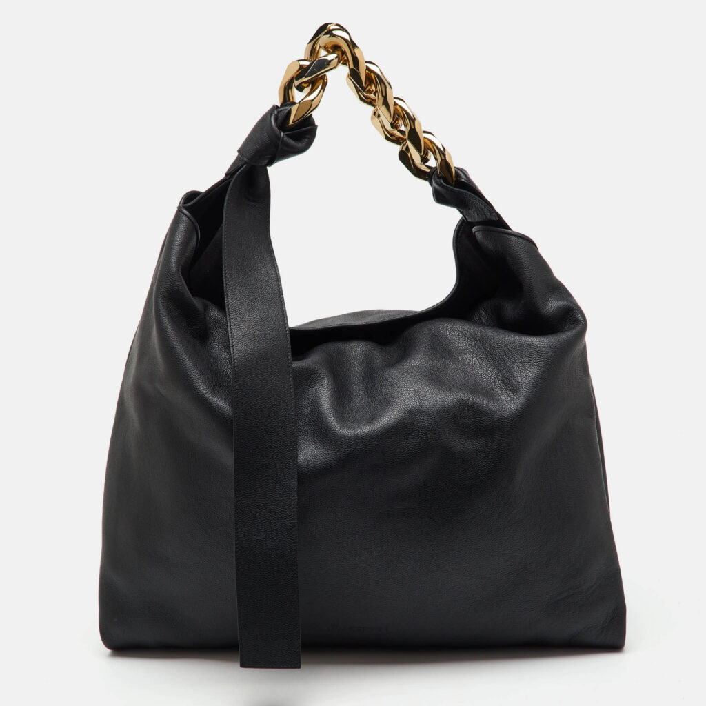 J.W.Anderson Black Leather Large Chain Hobo J.W.Anderson Black Leather Large Chain Hobo