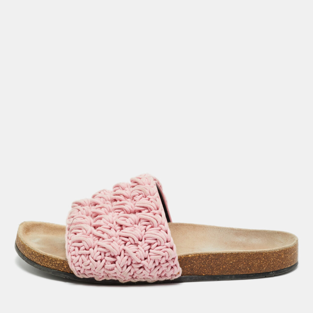 J.W.Anderson Light Pink Knot Rope Popcorn Flat Slide Sandals Size 39 J.W.Anderson Light Pink Knot Rope Popcorn Flat Slide Sandals Size 39
