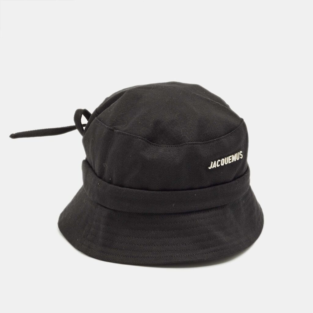 Jacquemus Black Cotton Le Bob Gadjo Hat Size 58 Jacquemus Black Cotton Le Bob Gadjo Hat Size 58