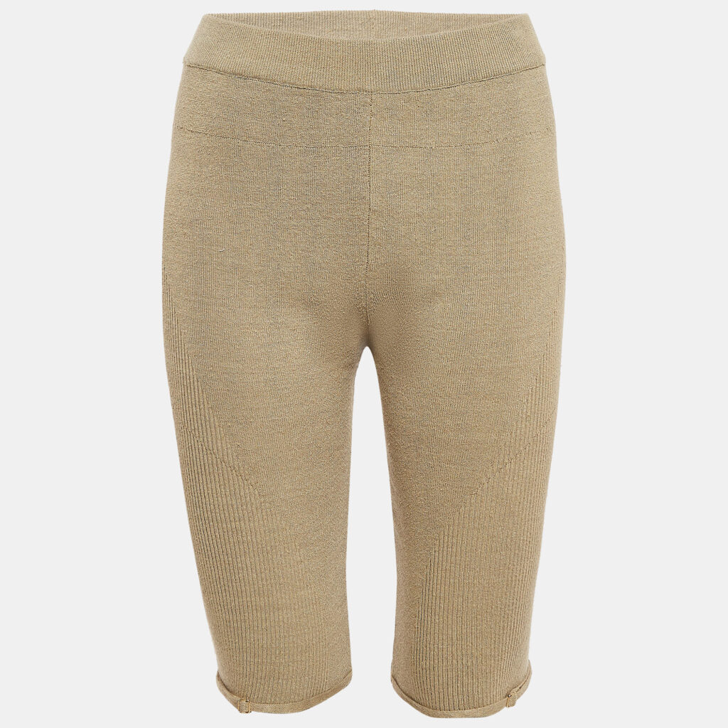 Jacquemus Khaki Green Linen Blend Knit Sierra Shorts L Jacquemus Khaki Green Linen Blend Knit Sierra Shorts L