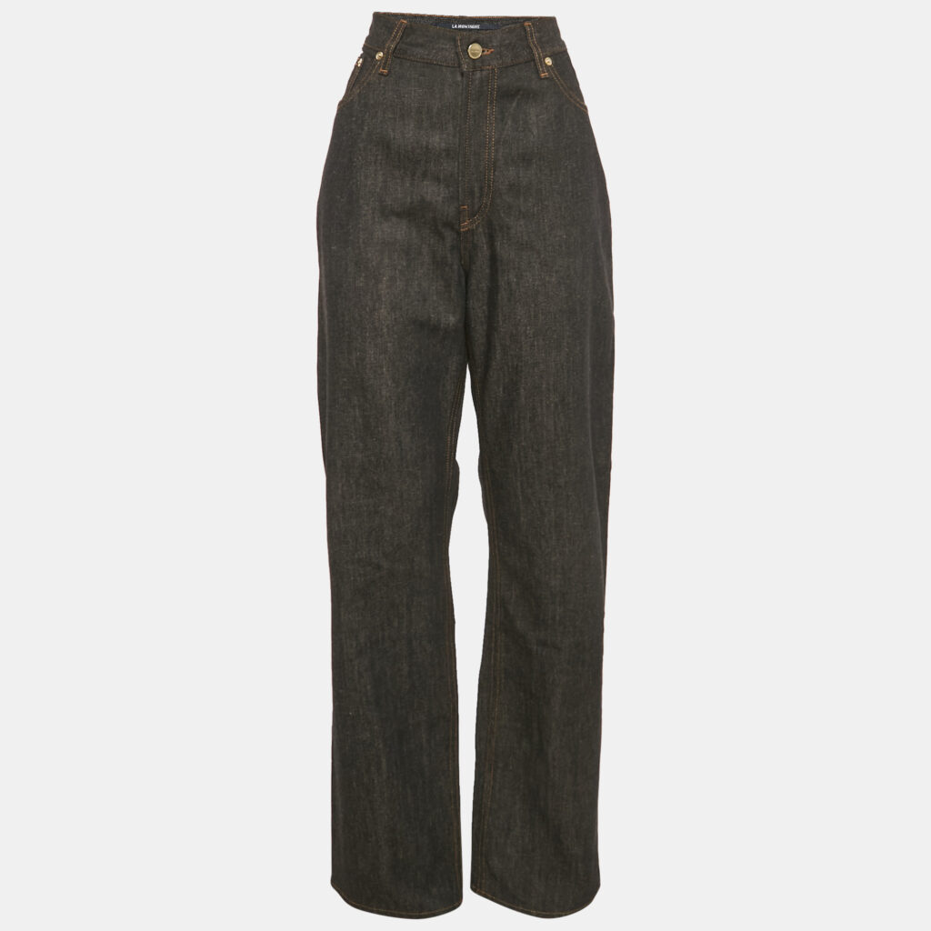 Jacquemus Navy Blue Denim Straight Fit LA Montagne Jeans S Waist 34" Jacquemus Navy Blue Denim Straight Fit LA Montagne Jeans S Waist 34"
