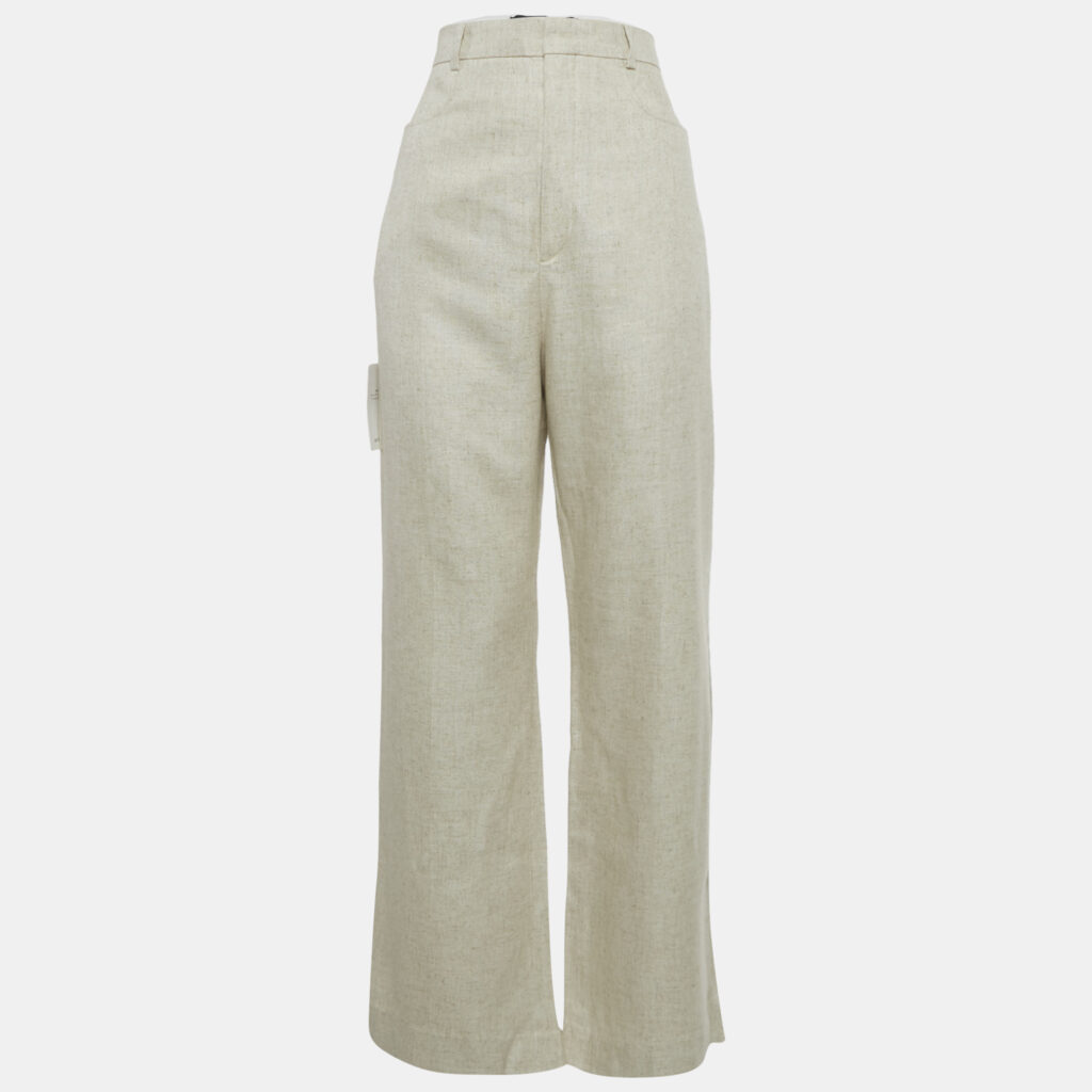 Jacquemus Beige Linen La Pantalon Sauge Trousers M Jacquemus Beige Linen La Pantalon Sauge Trousers M