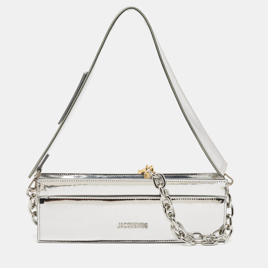 Jacquemus Silver Patent Leather Le Sac Ciuciu Shoulder Bag