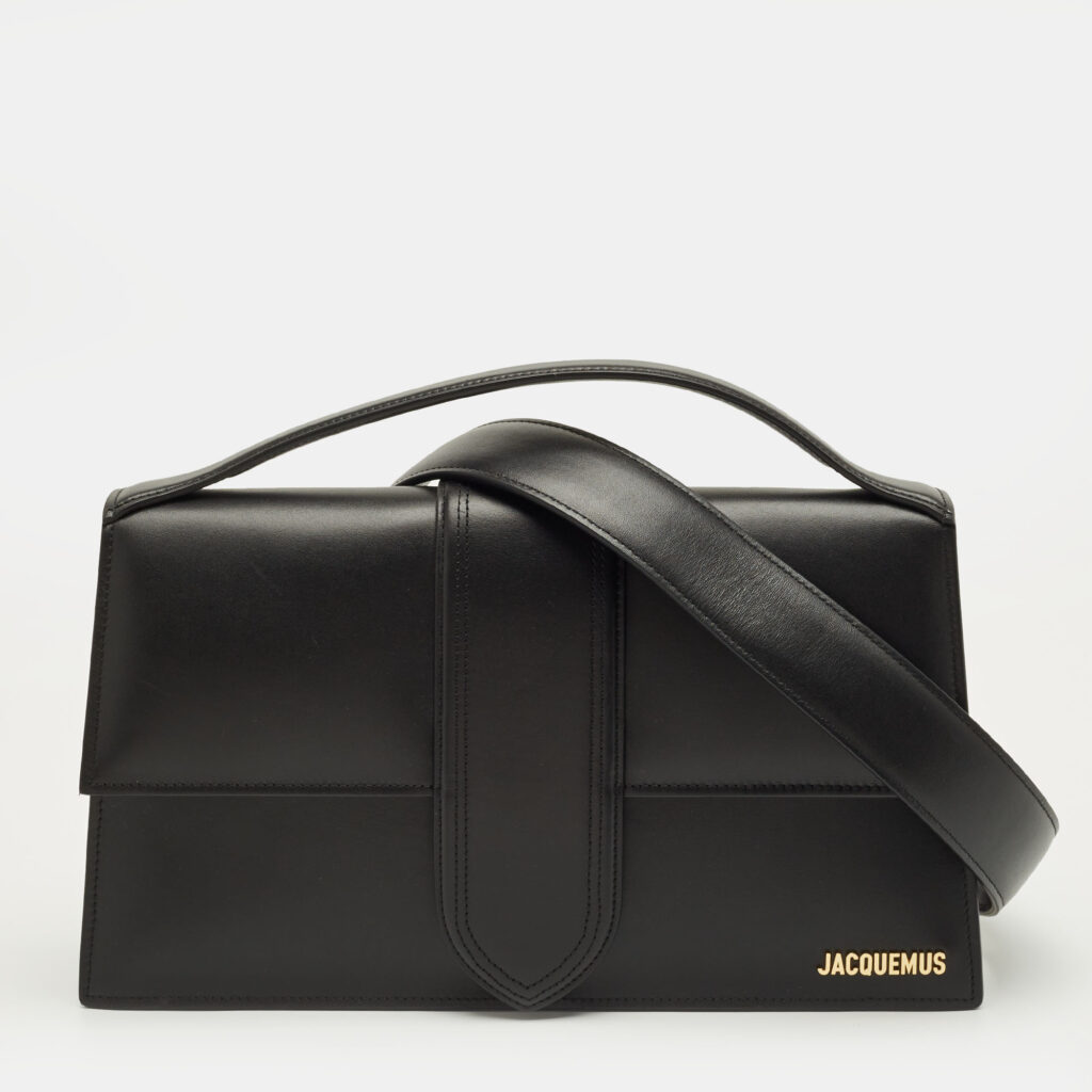 Jacquemus Black Leather Le Bambinou Top Handle Bag Jacquemus Black Leather Le Bambinou Top Handle Bag