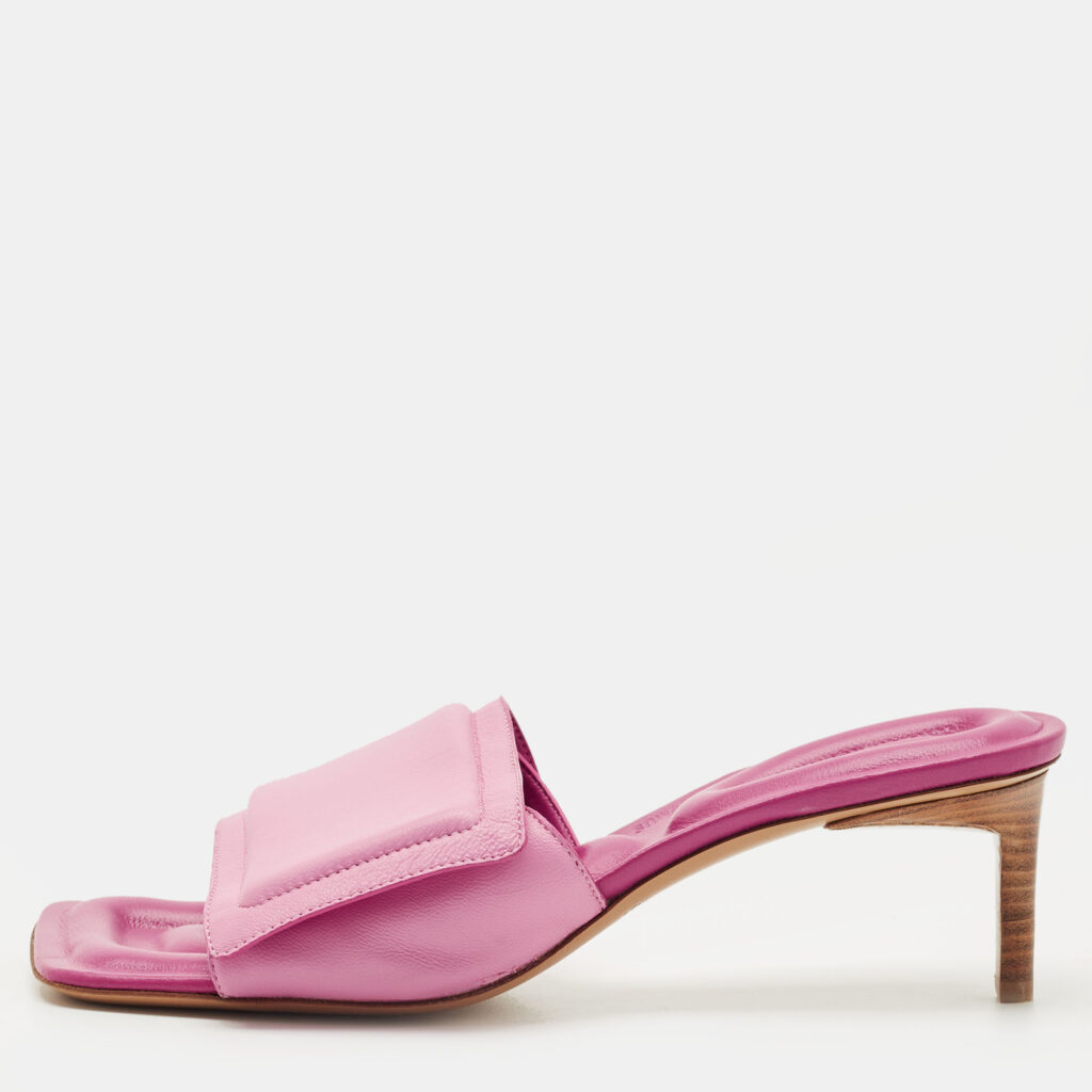 Jacquemus Pink Leather Les Piscine Mules Size 37 Jacquemus Pink Leather Les Piscine Mules Size 37